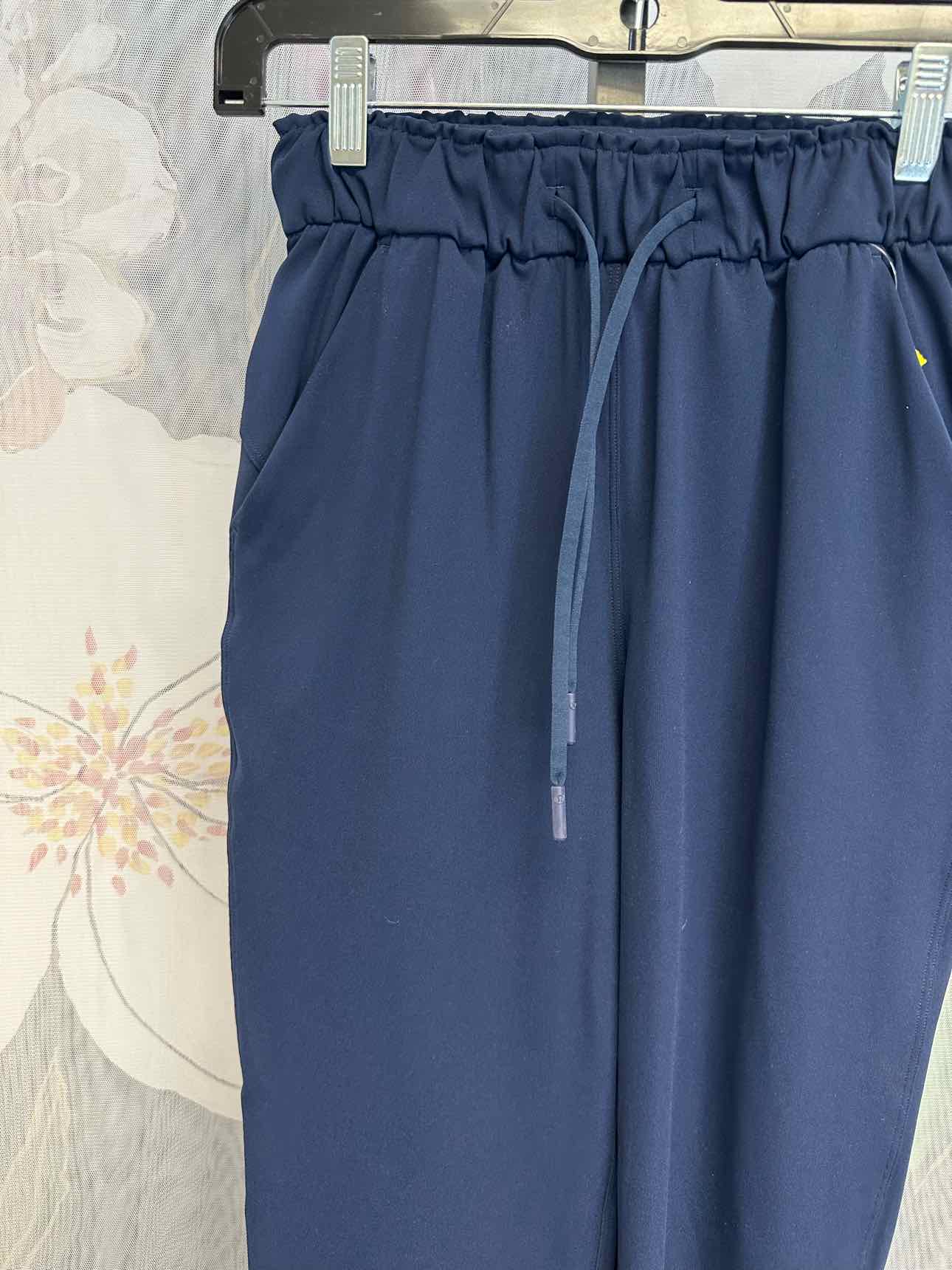 Lululemon 0 Navy Dance Studio Mid-Rise Cropped Pant Ruffle Waistline