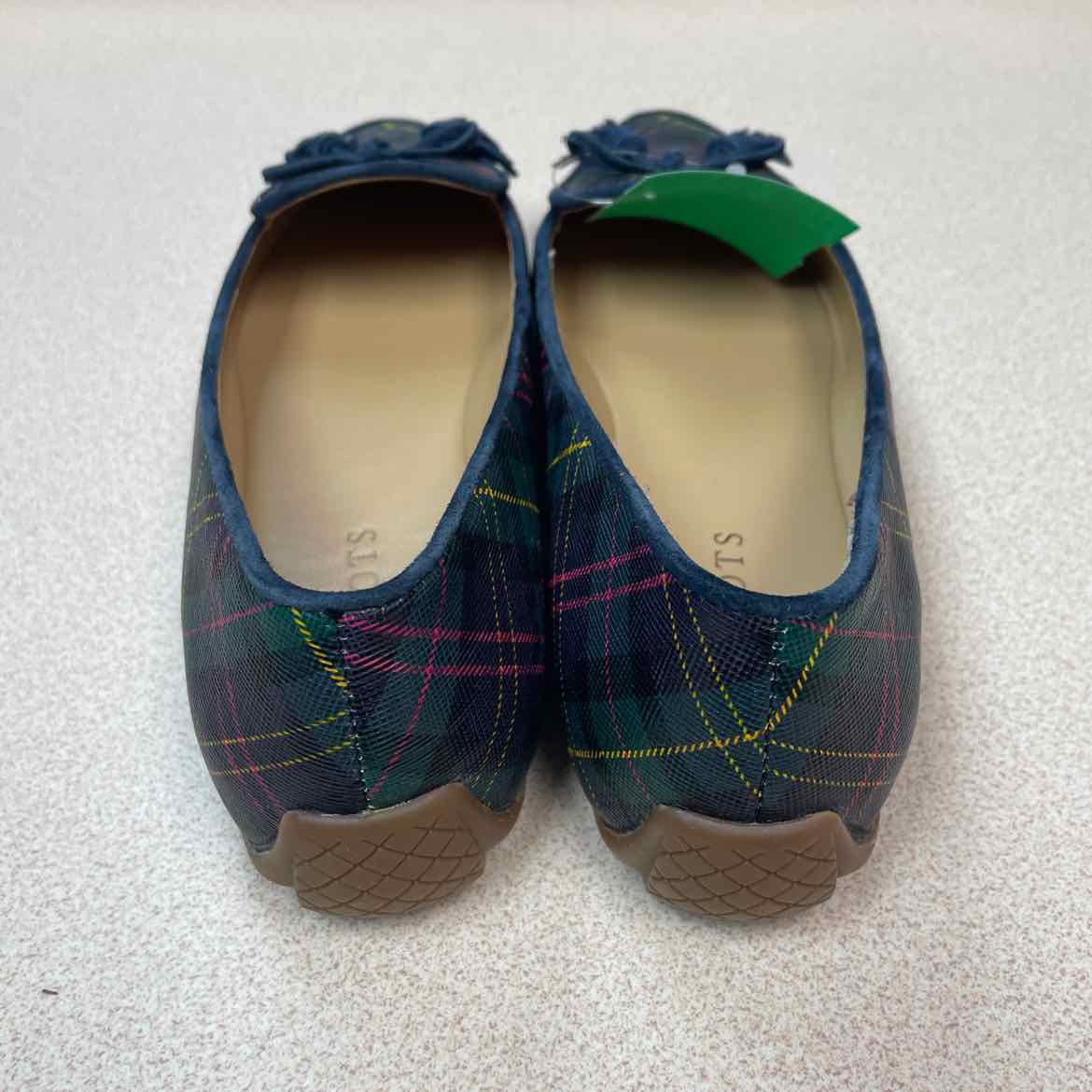 Talbots Francesca Tie Tassel Driving Moccasins Tartan Plaid Size 8 1/2