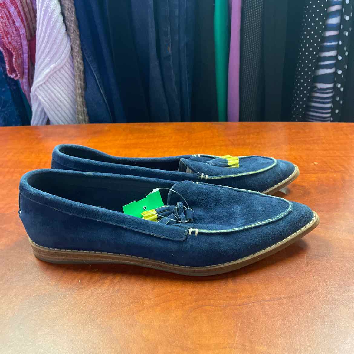 Sperry Saybrook Painted Tassel Loafers Navy Blue Suede Size 6