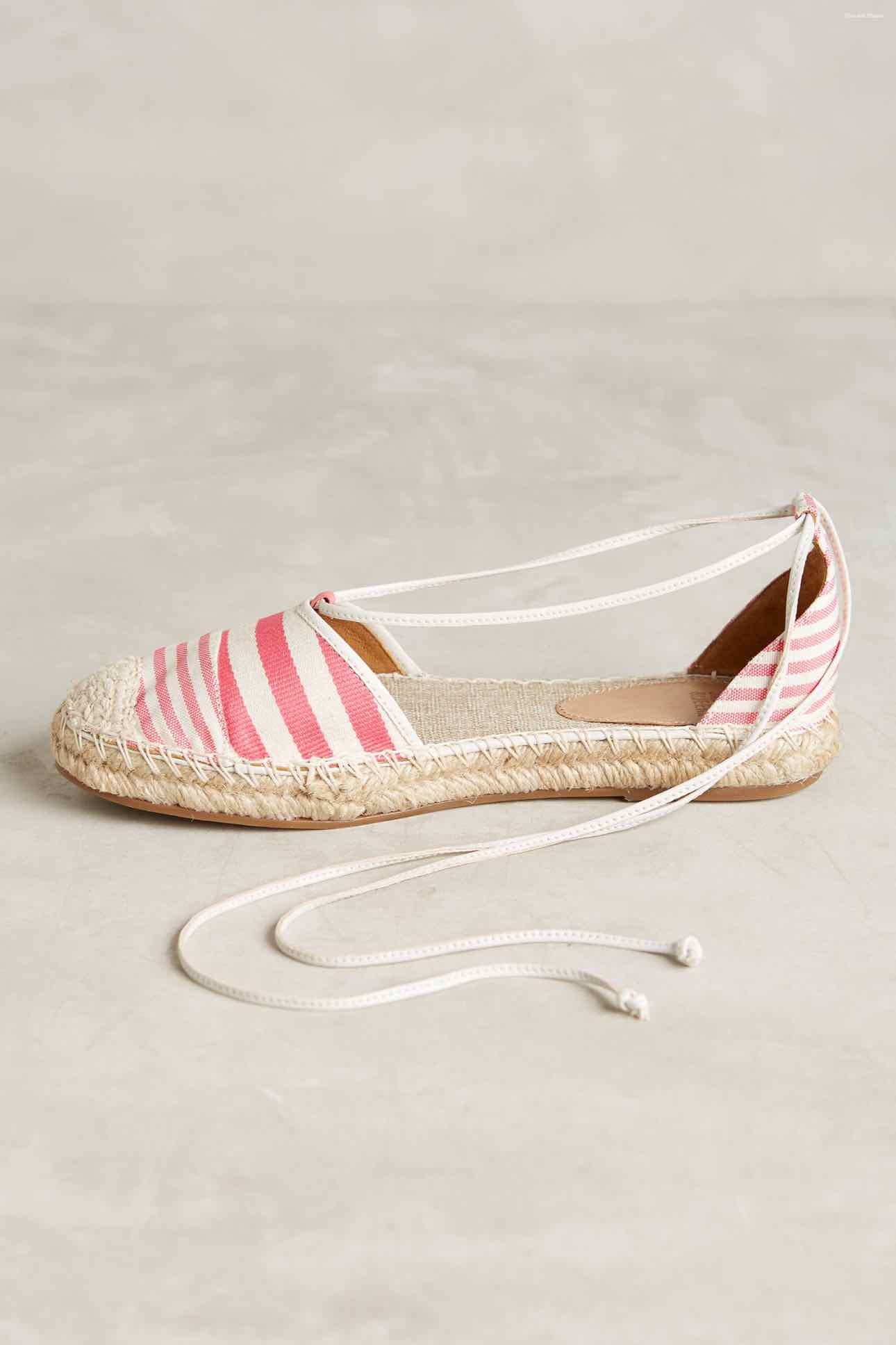 Jasper Size 8 Pink White Stripe Espadrilles Summer Sandal NWOT