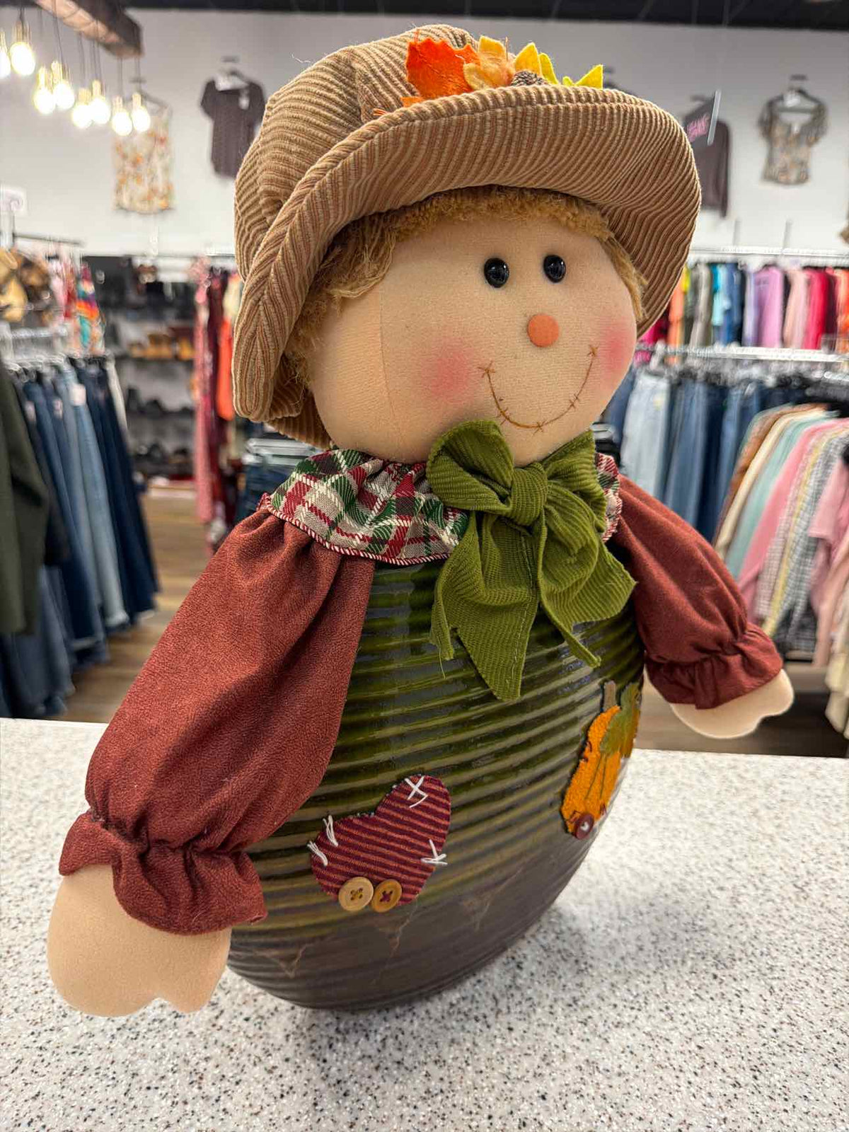 Fall Harvest Scarecrow Ceramic Base Decoration Household