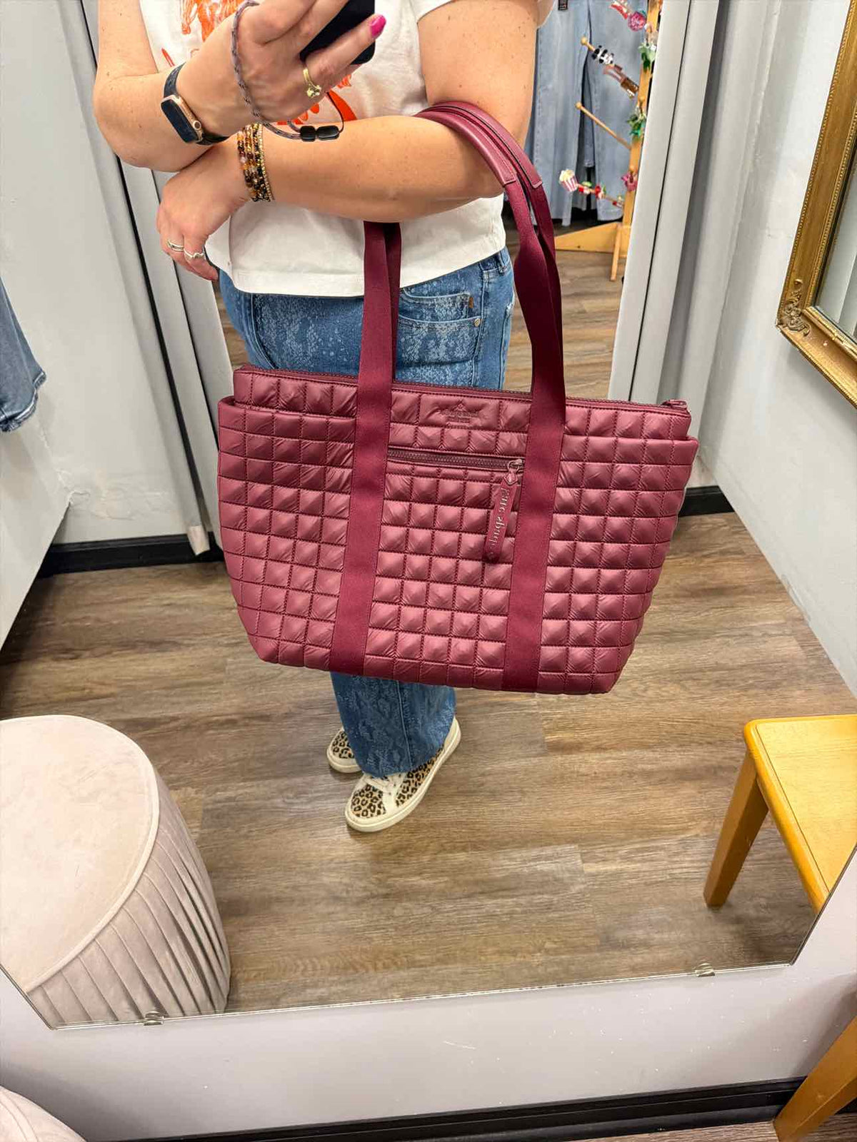 Kate Spade Maroon Camden Quilted Tote Handbag NEW NWT