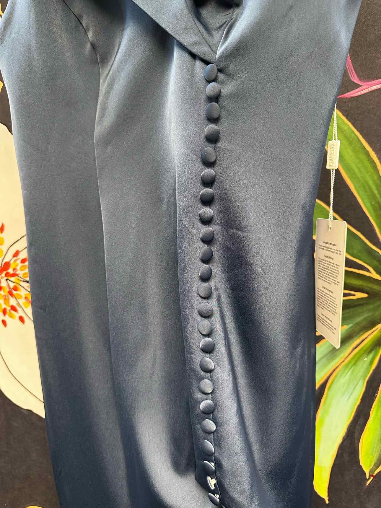 Kiarelys Size 6 Dark Navy Blue Formal Surplice Off Shoulder Gown Dress NEW