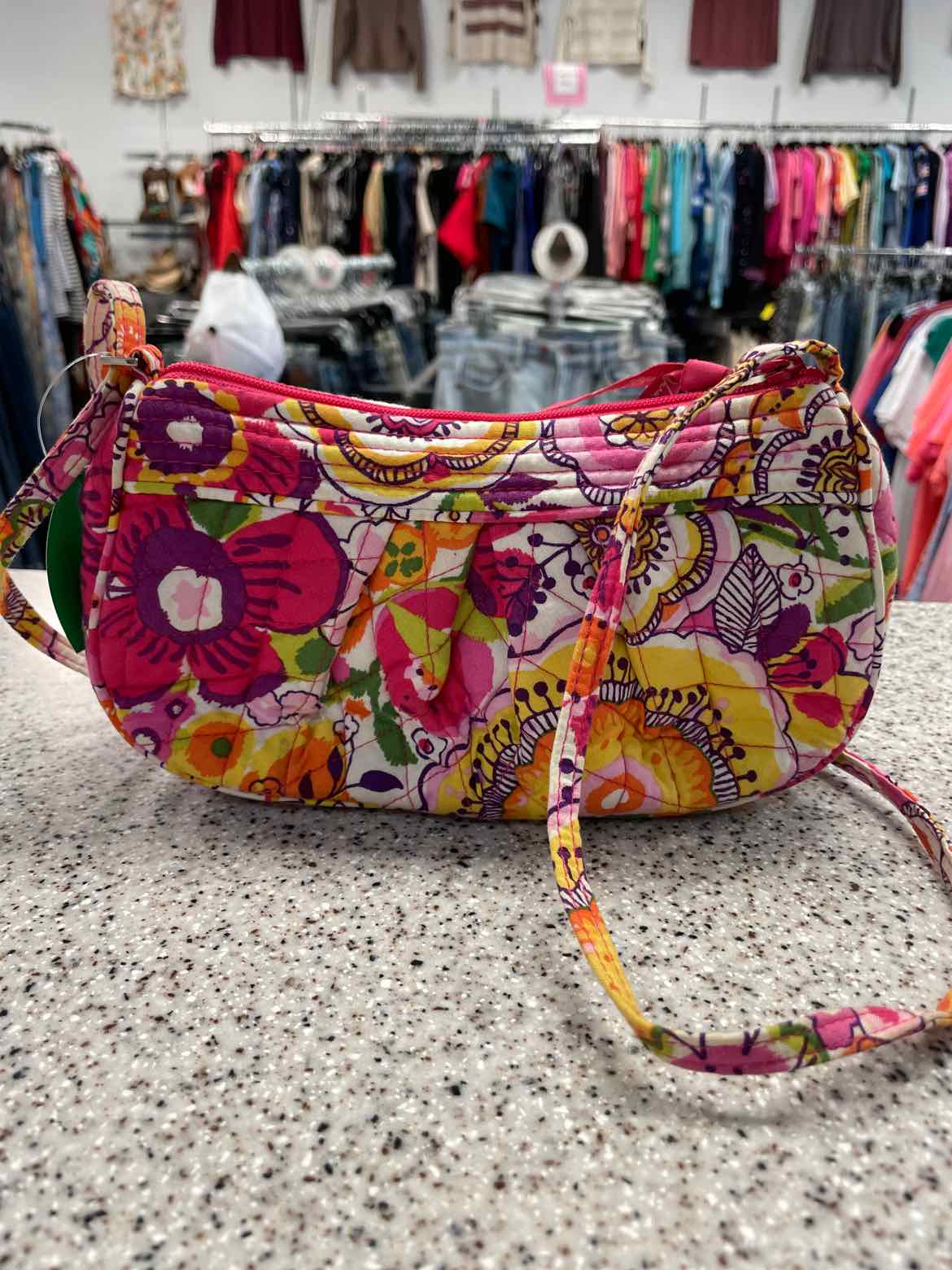 Vera Bradley Frannie Crossbody Clementine Quilted Cotton  Floral Print Handbags