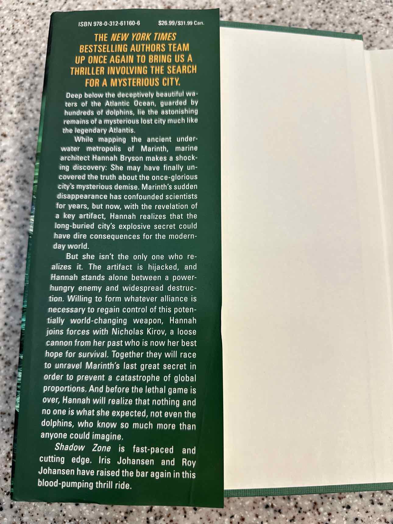 Shadow Zone by Roy Johansen (hard cover) Book