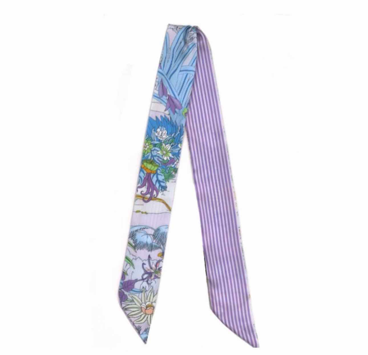 Silk-feel Floral Twilly Scarf