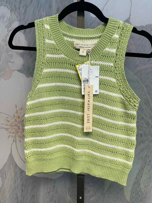 Saltwater Luxe Size Small Green/White Top