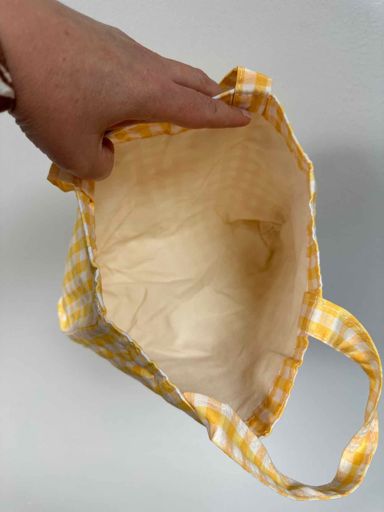 Cotton Tote Bag in Gingham Print