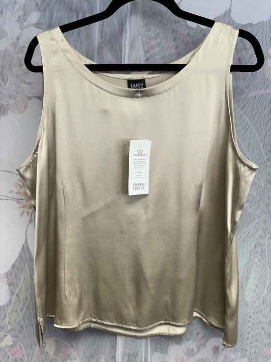 Eileen Fisher NEW NWT Silk Wide Scoop Neck Shell Tank Size XL Cream Top
