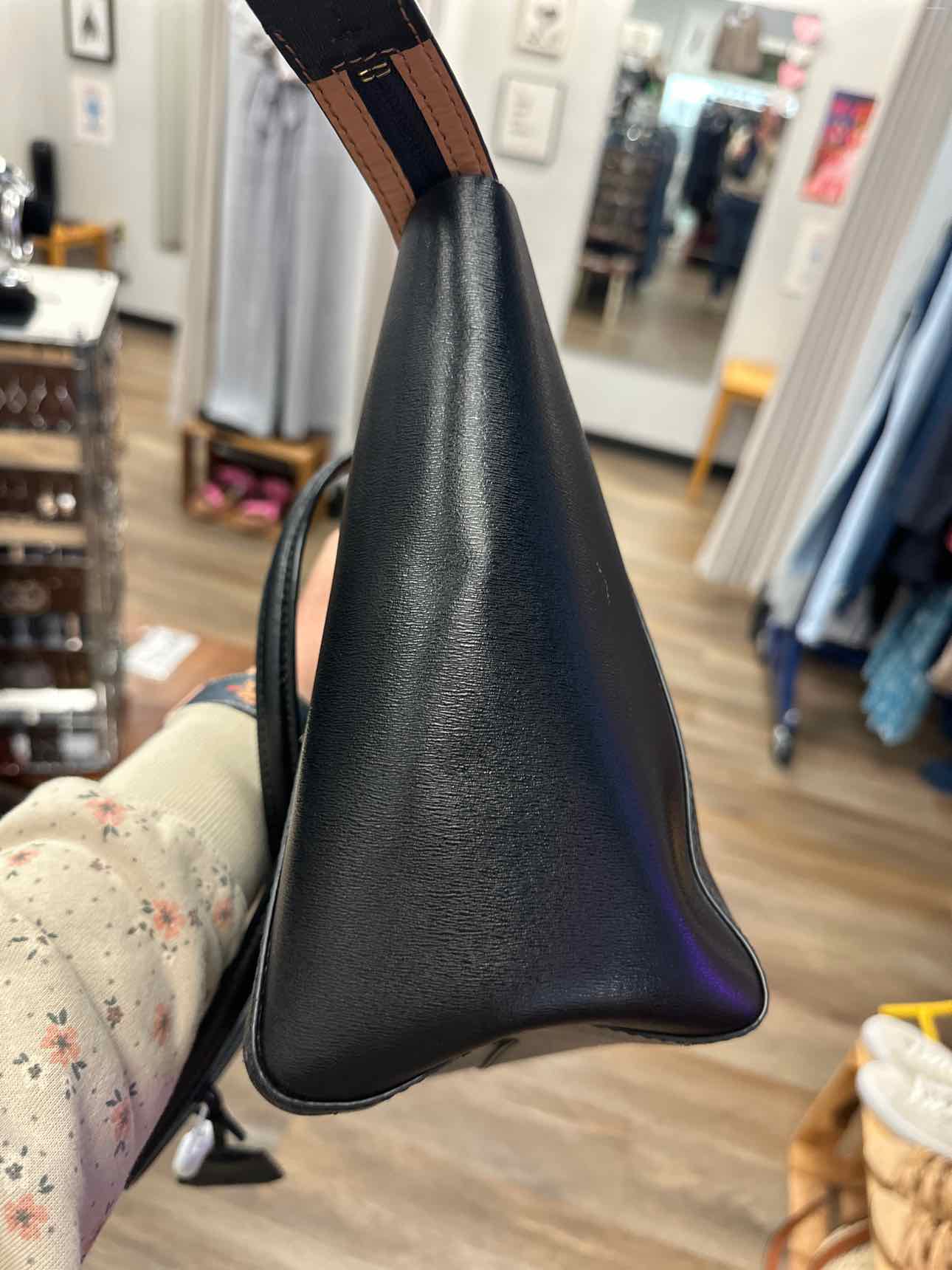 Tory Burch Black Leather Shoulder Handbag
