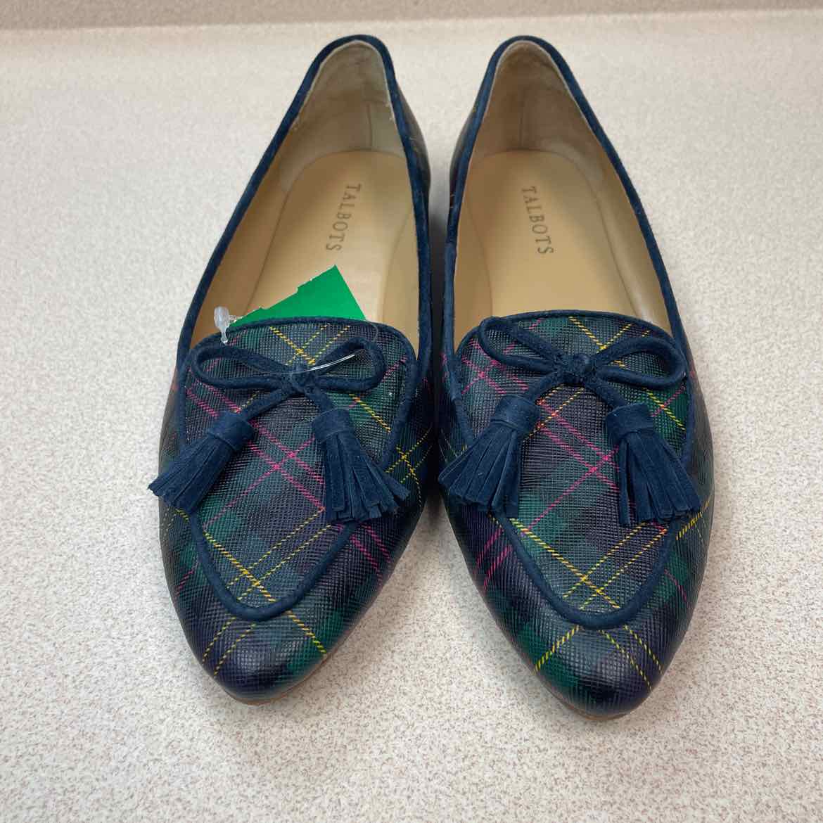 Talbots Francesca Tie Tassel Driving Moccasins Tartan Plaid Size 8 1/2