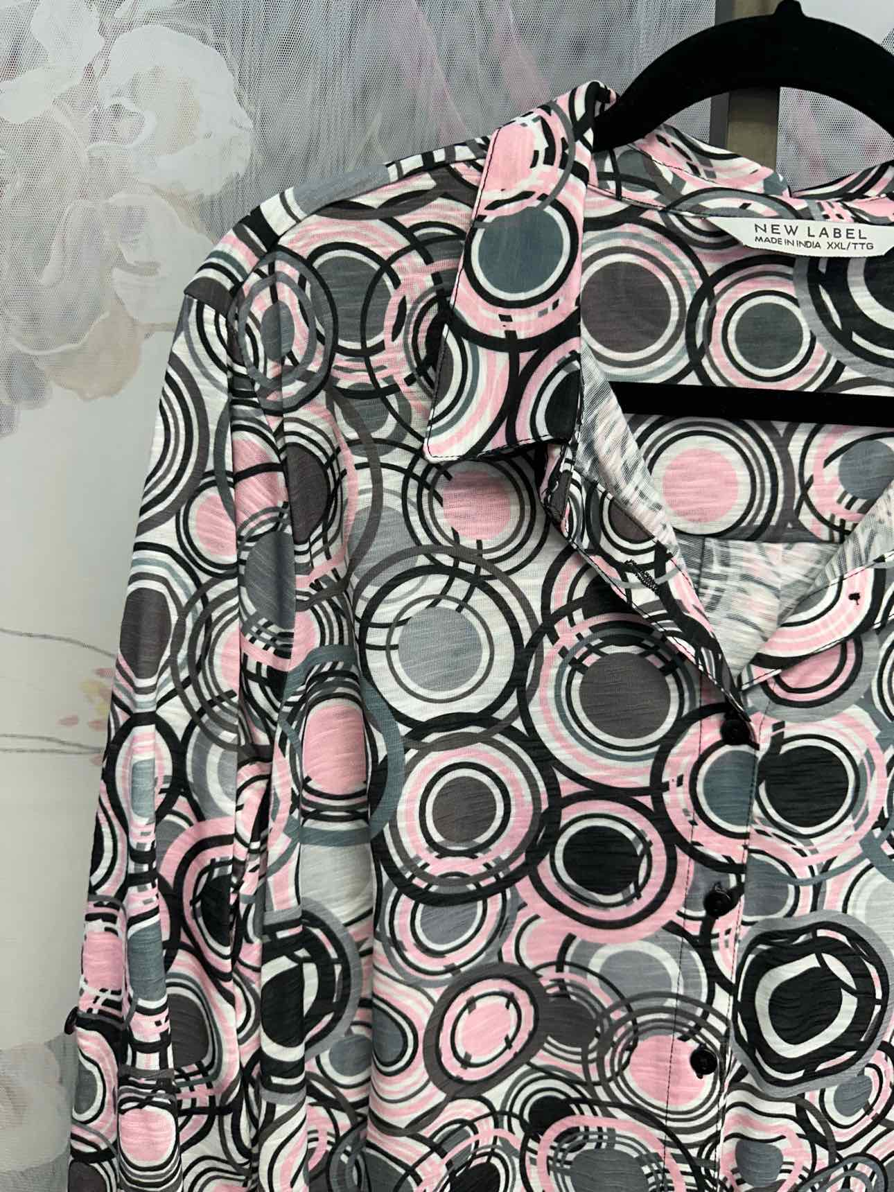 New Label Size 2X Pink/Grey Top
