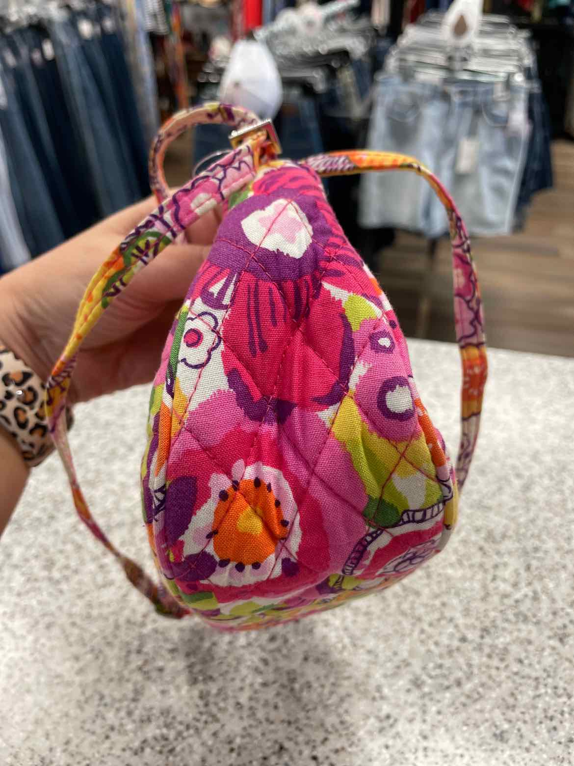 Vera Bradley Frannie Crossbody Clementine Quilted Cotton  Floral Print Handbags
