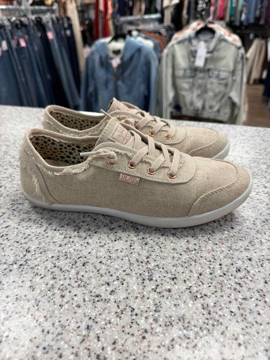 BOBS by Sketchers B Cute Casual Slip-On Beige Sneakers Woman's Size 7 1/2