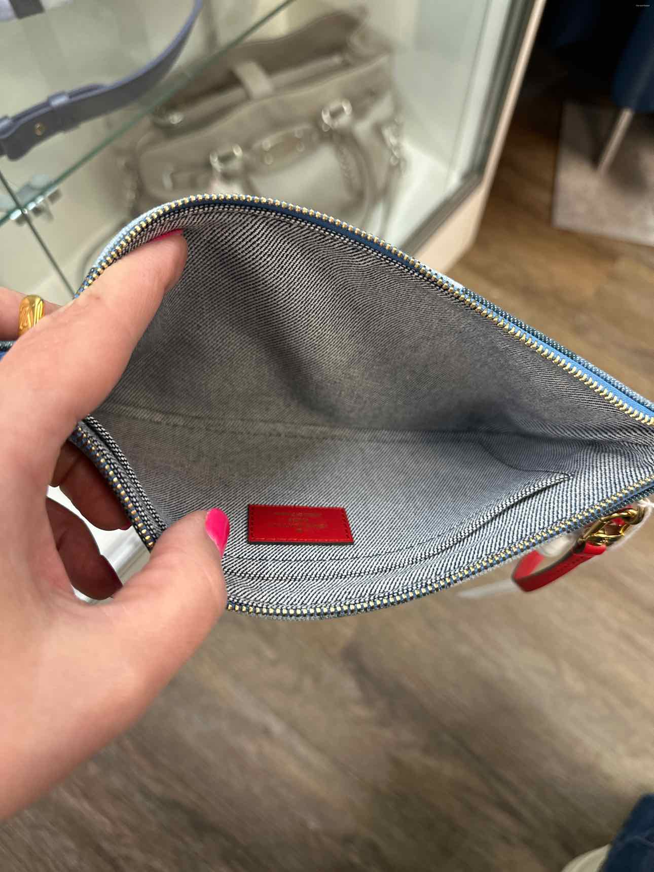 Louis Vuitton Limited Editiion Neverfull Denim Zipper Pouch Wristlet Wallet