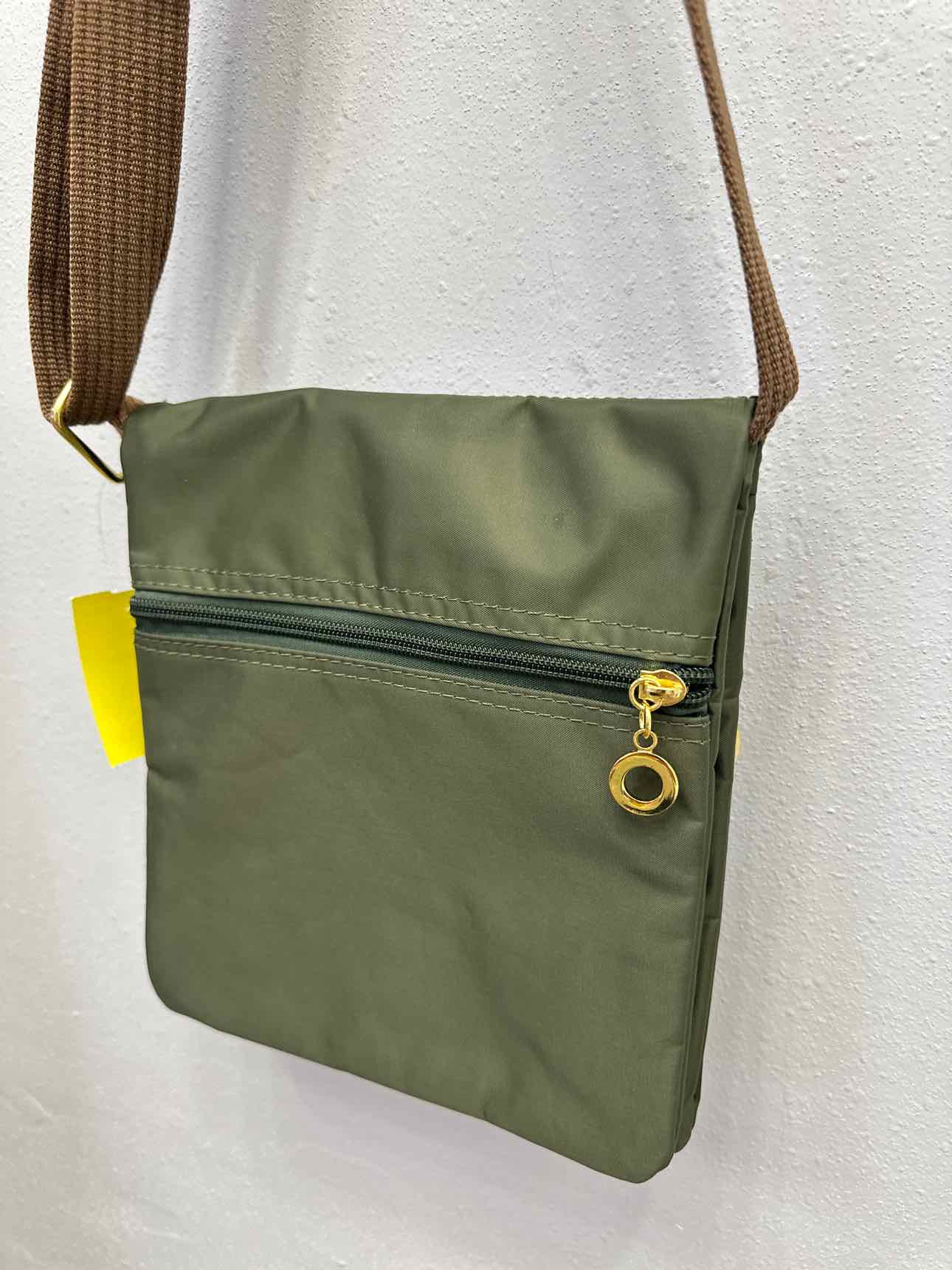 Olive Nylon Double Sided Slim Crossbody Handbags
