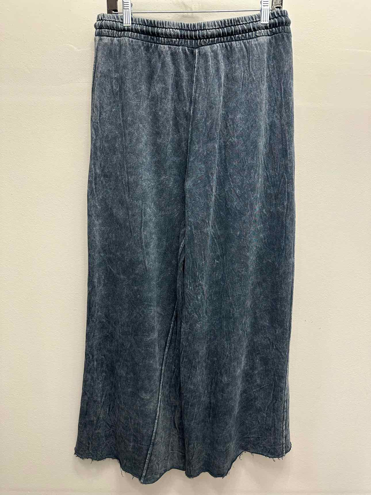 Three bird nest Drawstring Wide Leg Size Large Denim Texture Sweatpants