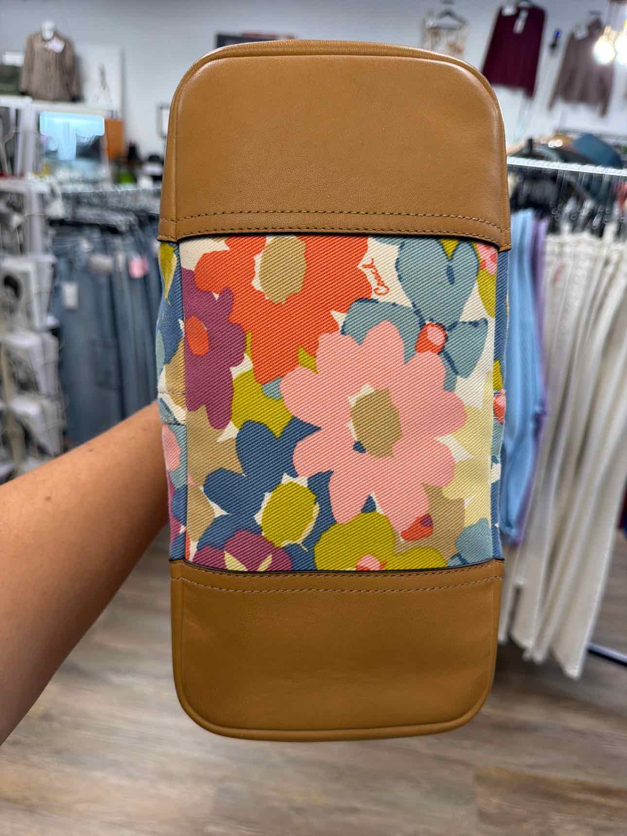 Coach Hadley Floral Print Duffle Tote Pink Blue Handbags