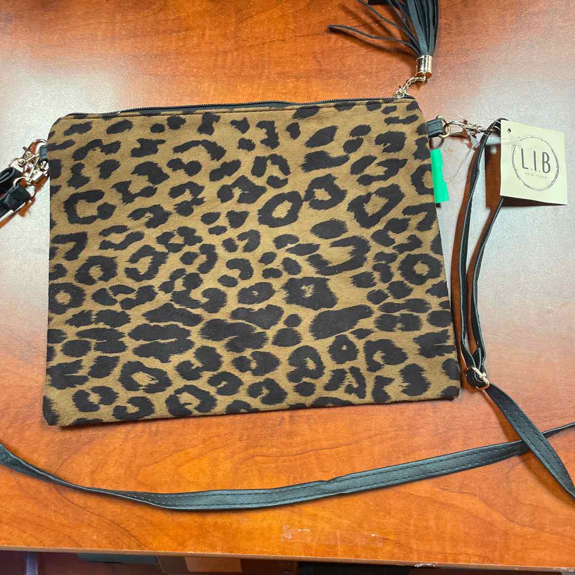 L.I.B. New York Leopard Print Crossbody Clutch