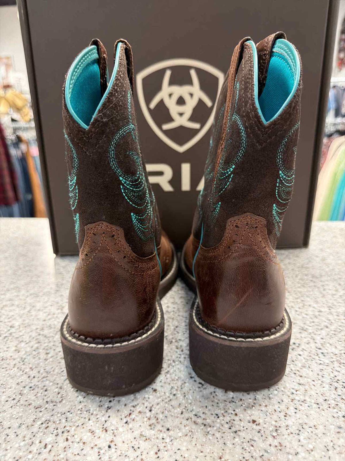 Ariat Women's Fatbaby Heritage Dapper Western Brown Leather Boots Size 7 1/2