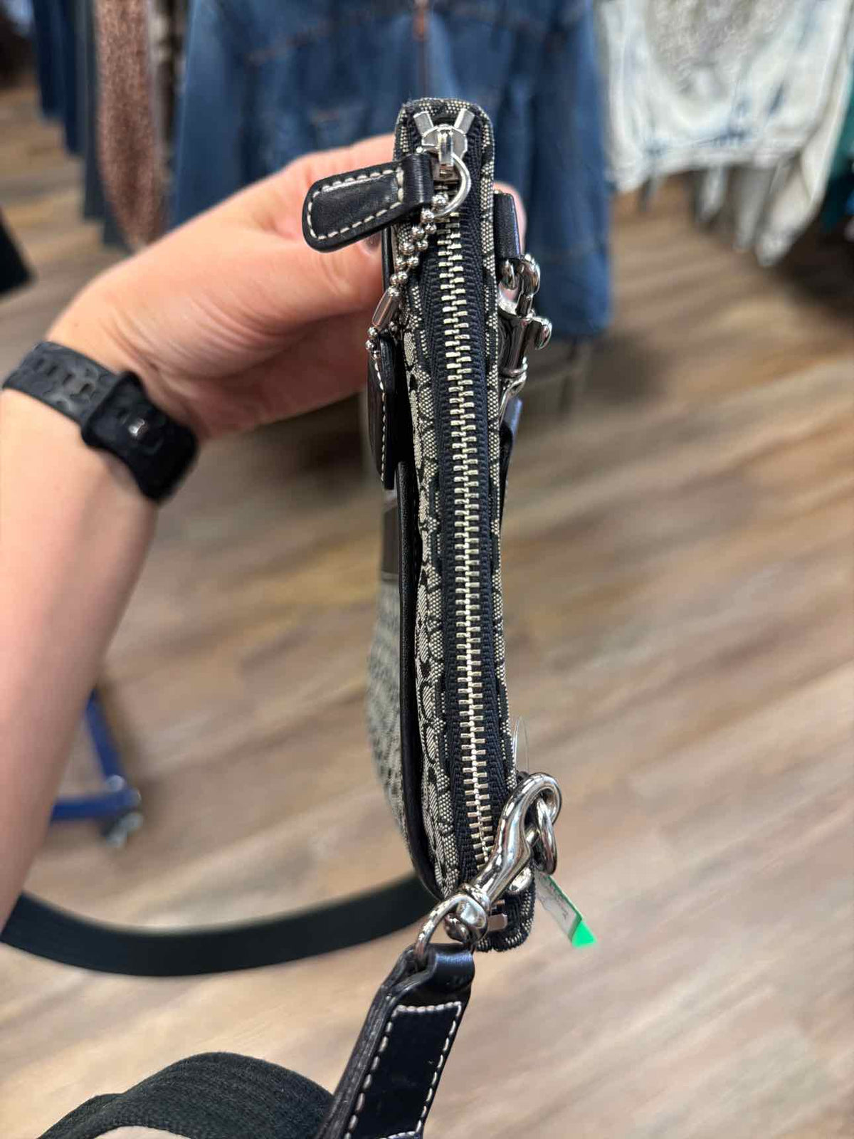 Coach Canvas Messenger Black Crossbody Slim Shoulder Bag