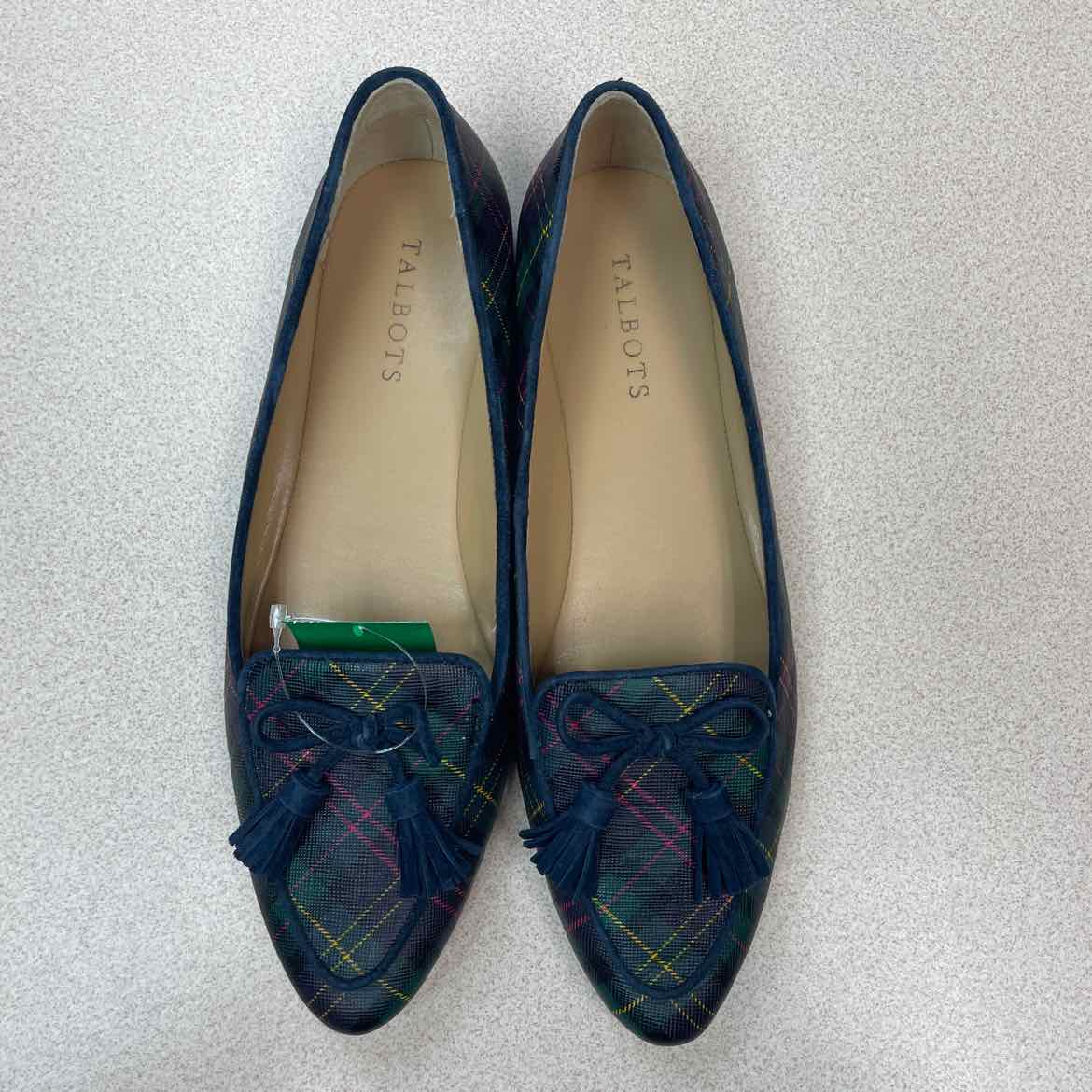 Talbots Francesca Tie Tassel Driving Moccasins Tartan Plaid Size 8 1/2