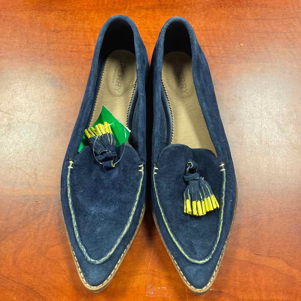Sperry Saybrook Painted Tassel Loafers Navy Blue Suede Size 6