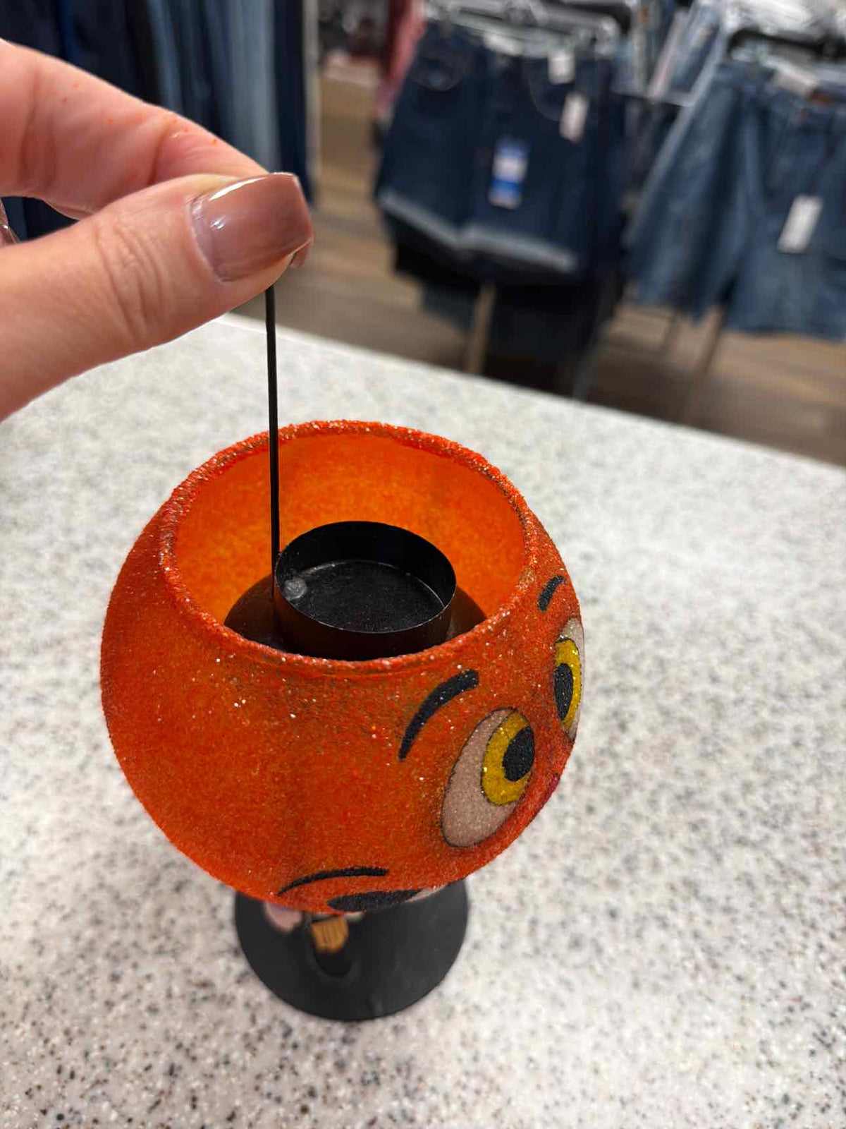 Department 56 Glitterville Jack O' Lantern Ghost Boy Pumpkin Head Candle Holder
