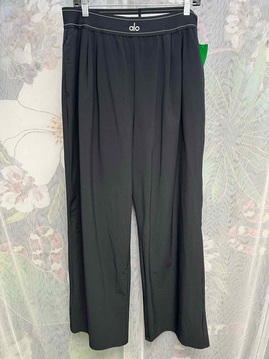 Alo Suit Up Trouser Stretch Waist Wide Leg Size Large Black Yoga Pants