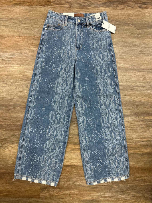 Judy Blue High Waist Ankle Wide Snakeskin Print Jeans