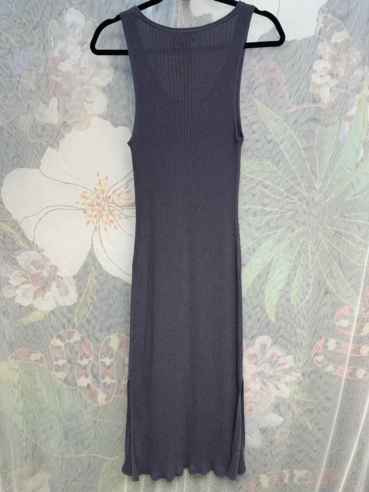 Miou Muse NEW NWT Stretch Ribbed Tank Maxi Bodycon Size Medium Dusty Blue Dress