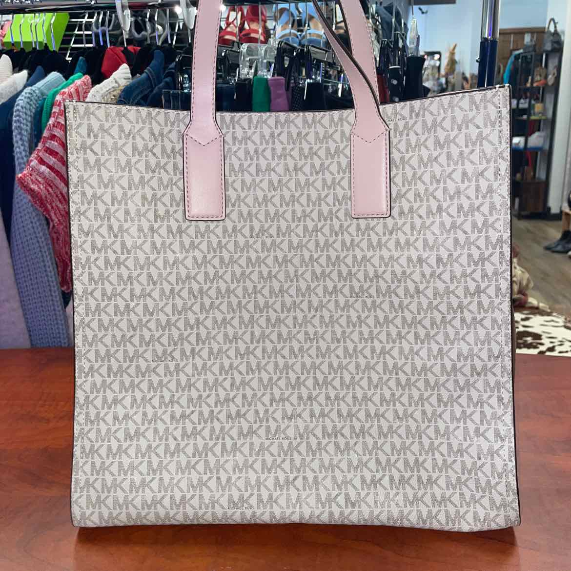 Michael Kors Kenly Large North-South Coated Canvas Tote Bag