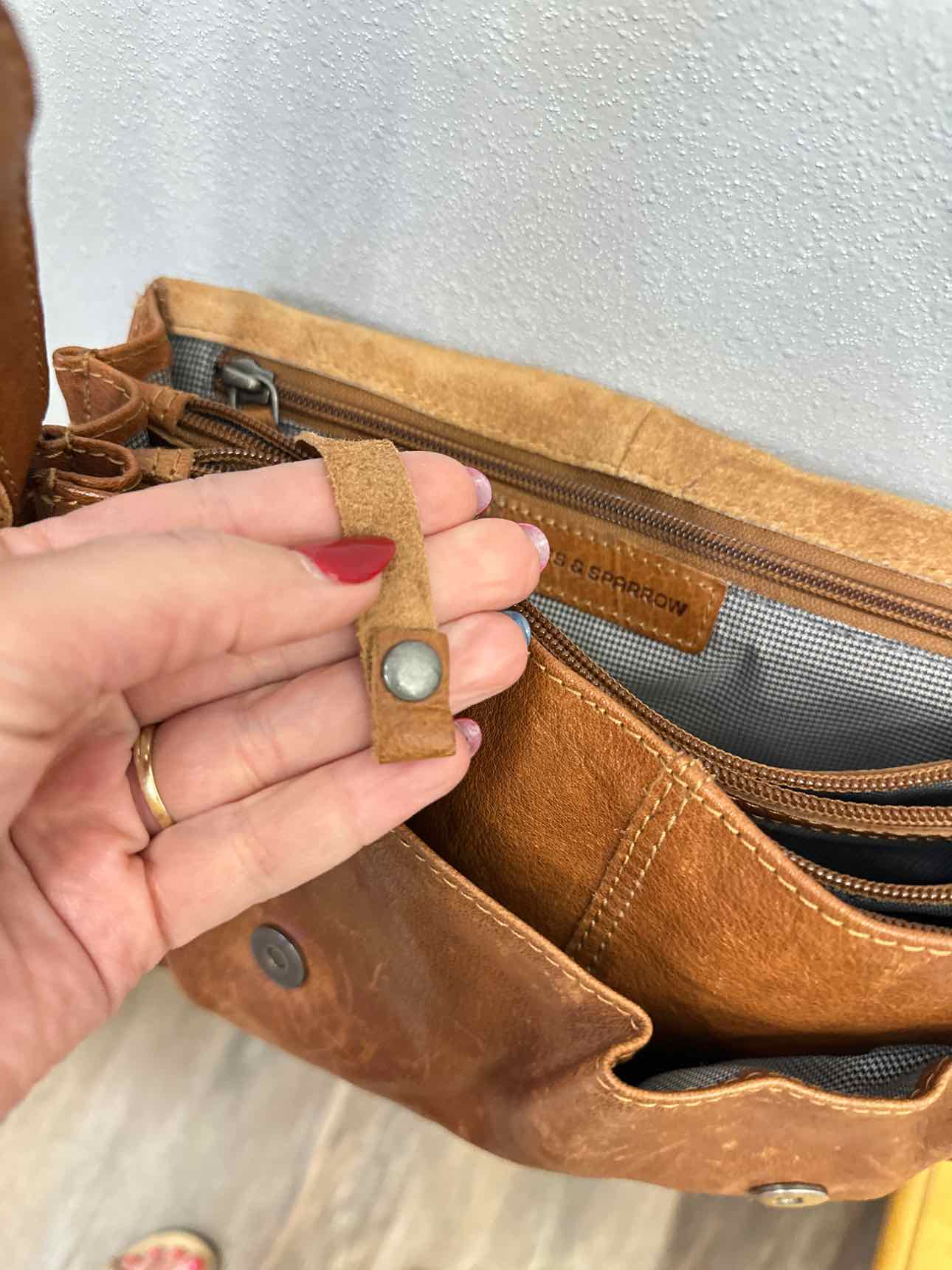 Spikes & Sparrow Brown Western Leather Saddle Bag Handbags