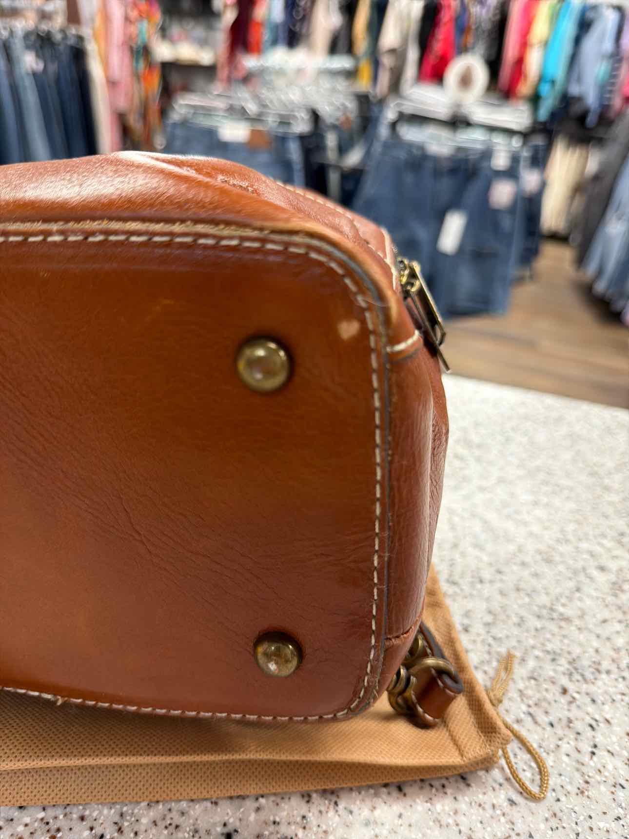 Patricia Nash Small Brown Cognac Leather Montioni Covertible Backpack