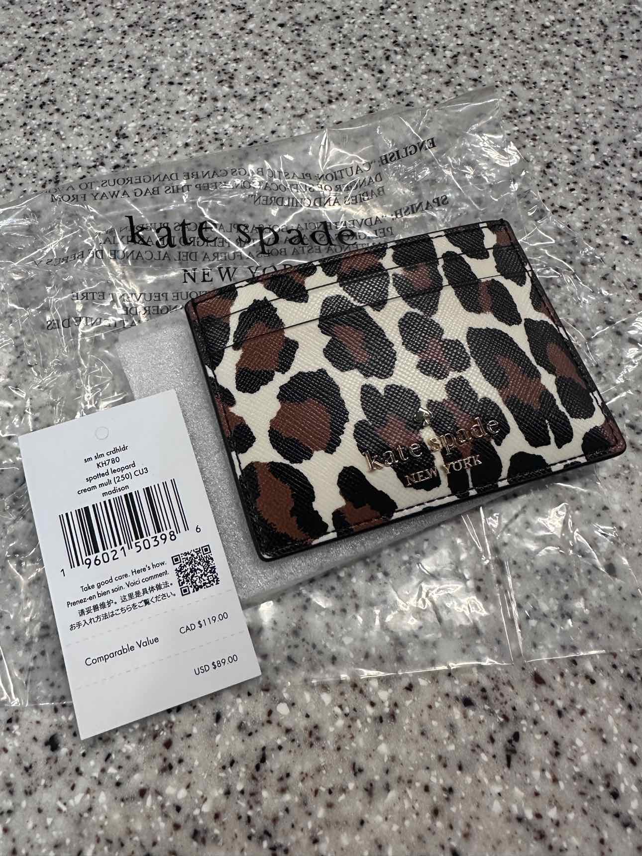 Kate Spade Leopard Credit Card Wallet NEW NWT