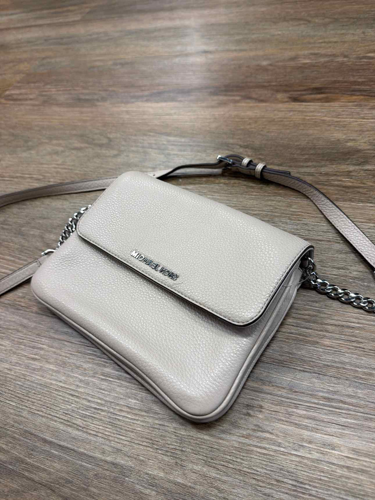 Michael Kors Geige Toned Pebbled Leather Crossbody Bag