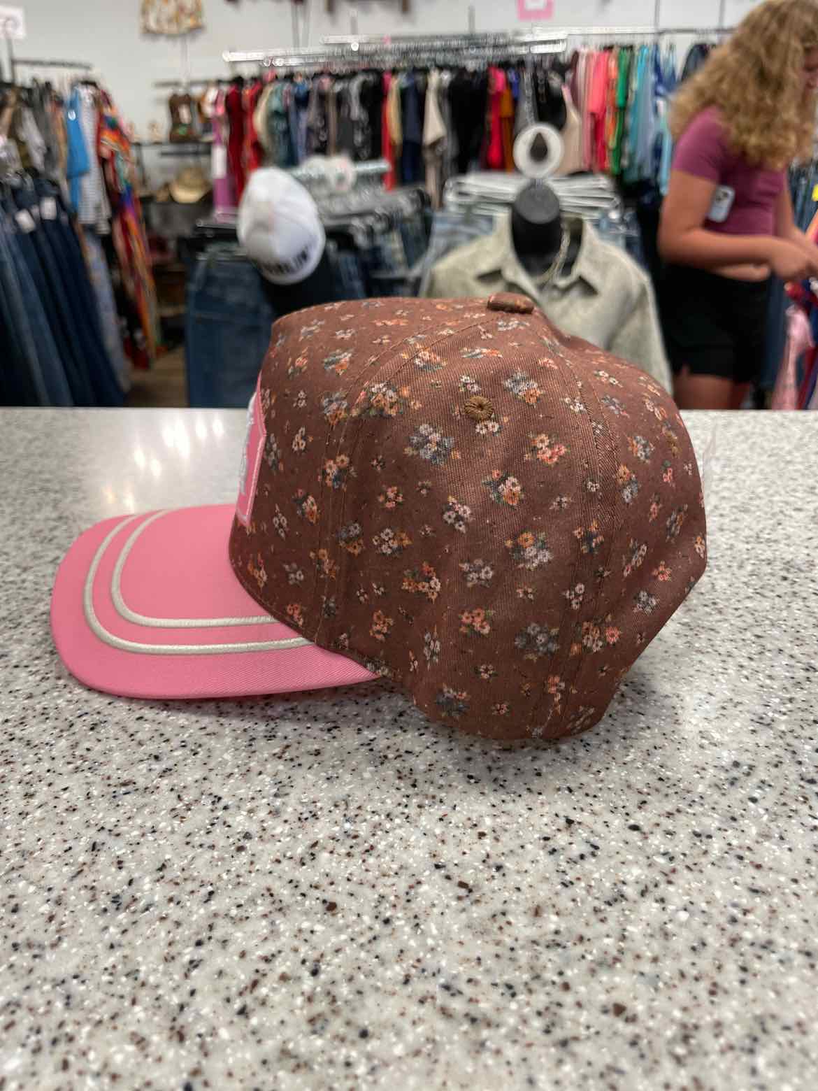 Happy Camper Embroidered Stitching Floral or Dotted Print Trucker Hat