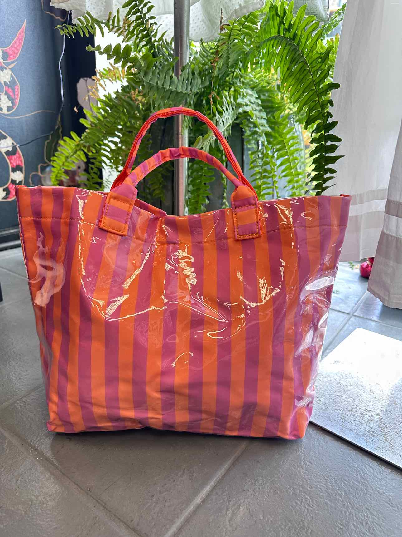 PVC Stripe Summer Tote Bag