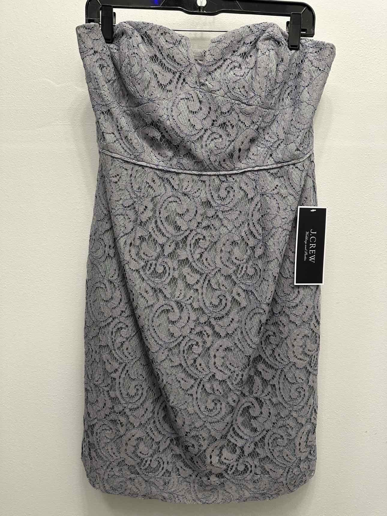 J. Crew NEW NWT Lace Overlay Strapless Size 10 Grey Dress