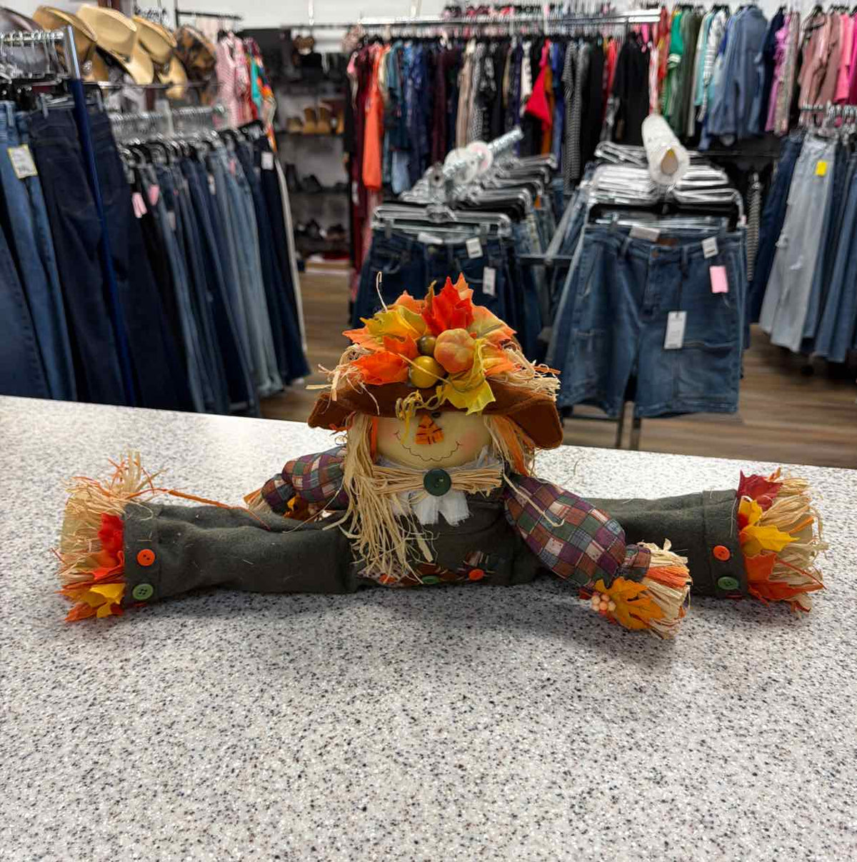 Autumn Harvest Scarecrow Shelf Sitter Fall Household