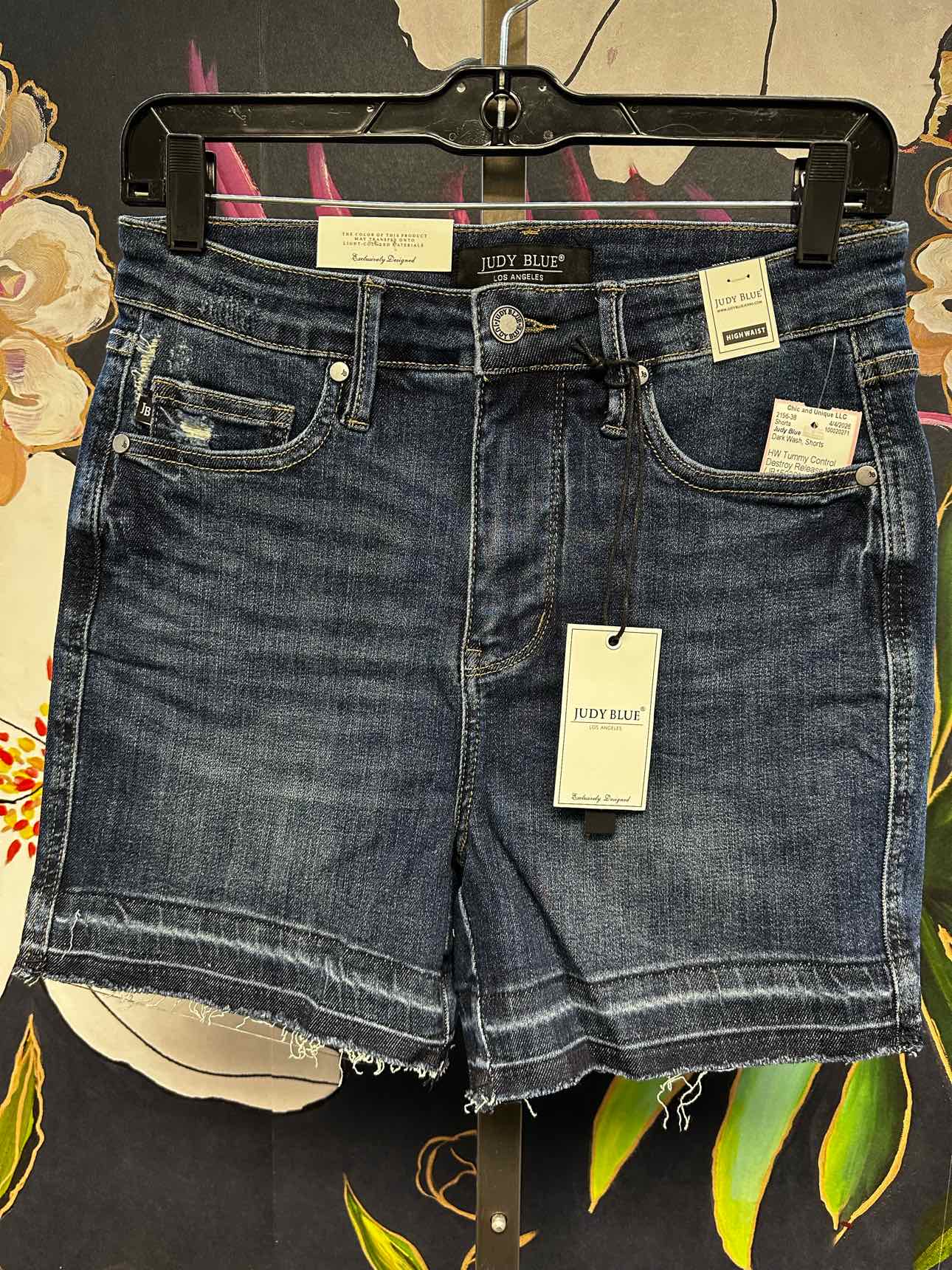 Judy Blue HW Tummy Control Destroy Release Hem Shorts