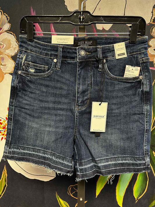 Judy Blue HW Tummy Control Destroy Release Hem Shorts