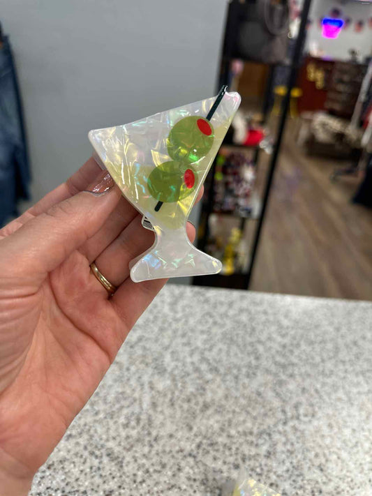 Olive Martini Hair Claw Clip