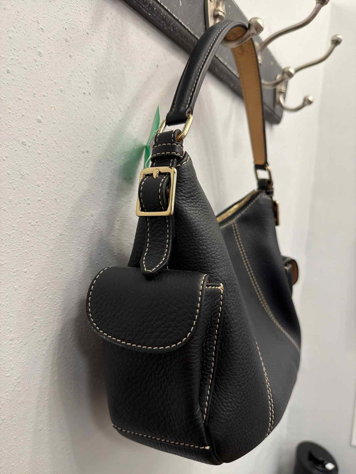 Dooney & Bourke Black Pebbled Leather Shoulder Bag