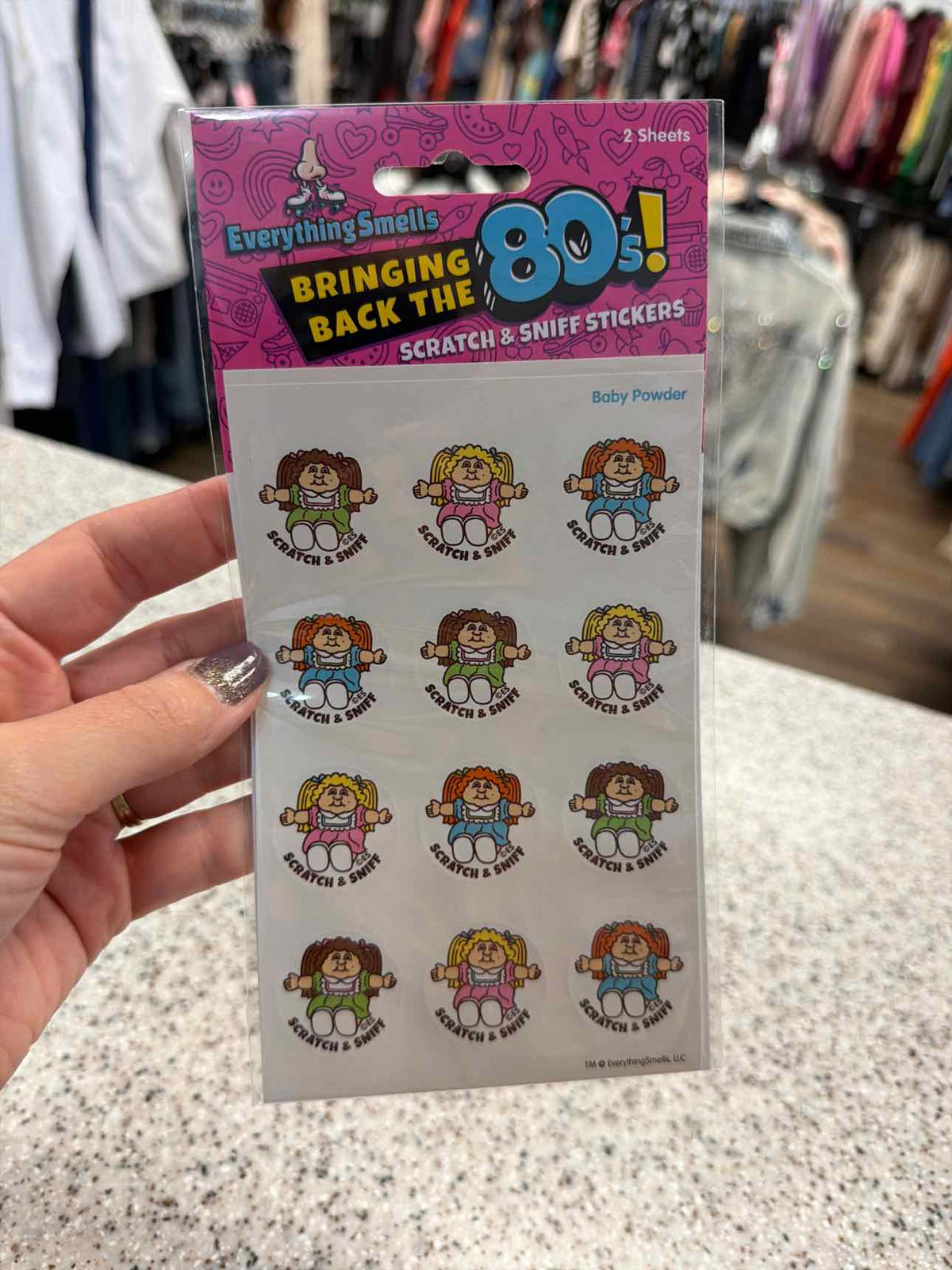 Bring Back the 80's! Scratch & Sniff Stickers 2 Sheets per Pack Stationary