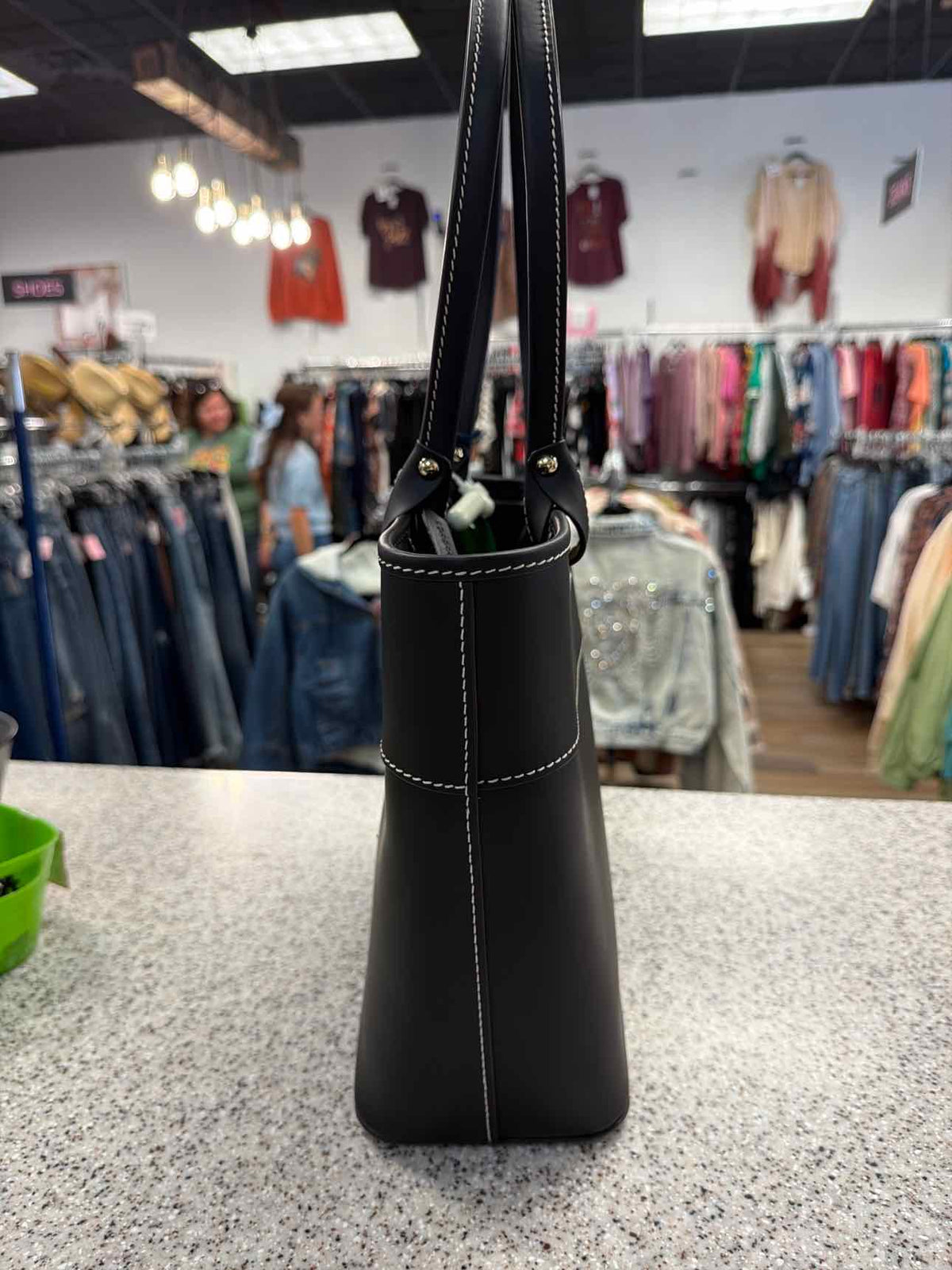 Dooney and Bourke Quincey Smooth Black Leather Zip Tote  NWT Handbags