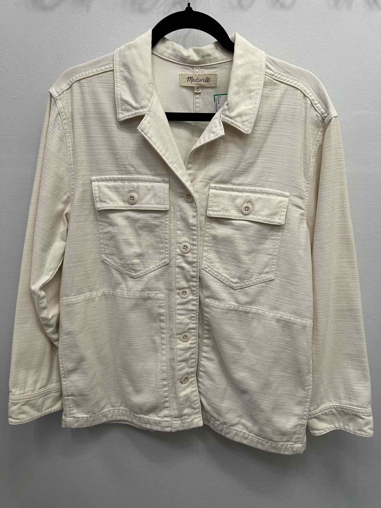 Madewell Lightweight Denim Classic Button Down Size Medium White Jacket