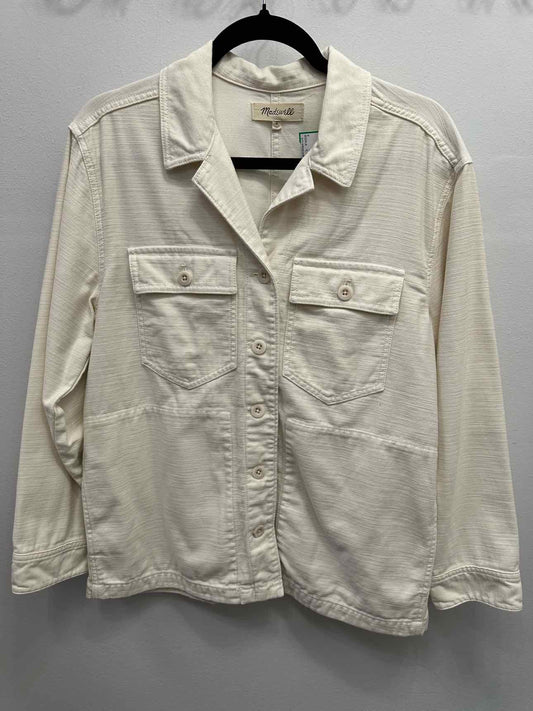 Madewell Lightweight Denim Classic Button Down Size Medium White Jacket