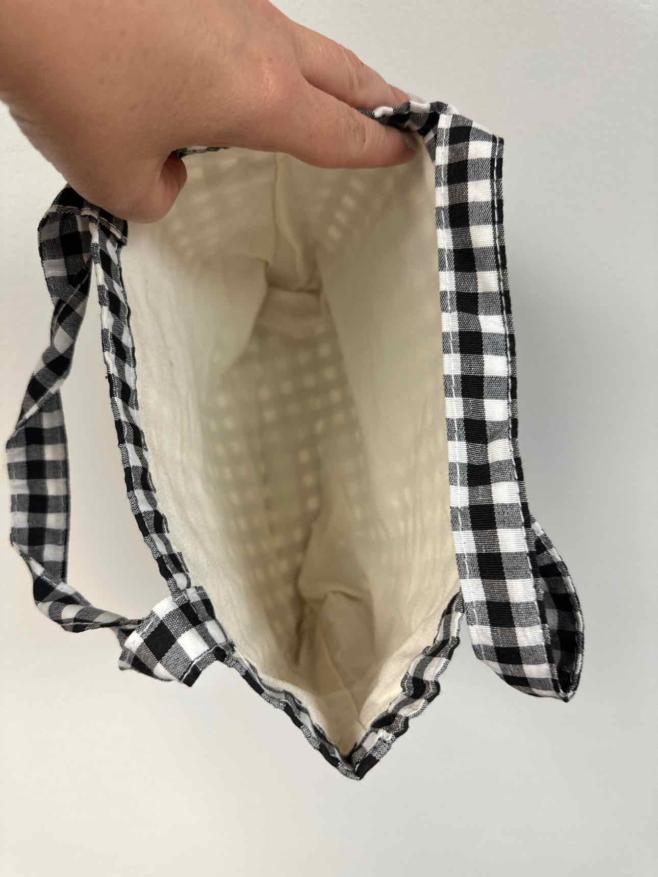 Cotton Tote Bag in Gingham Print