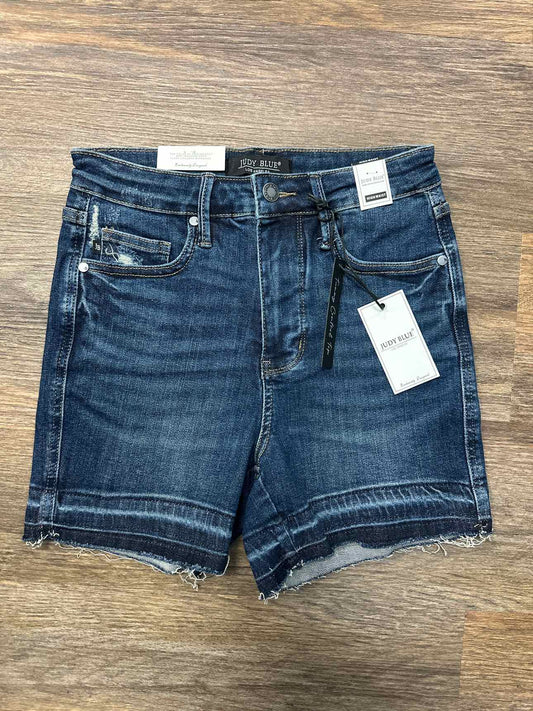 Judy Blue Jeans High Waist Tummy Control Destroy Release Hem Shorts